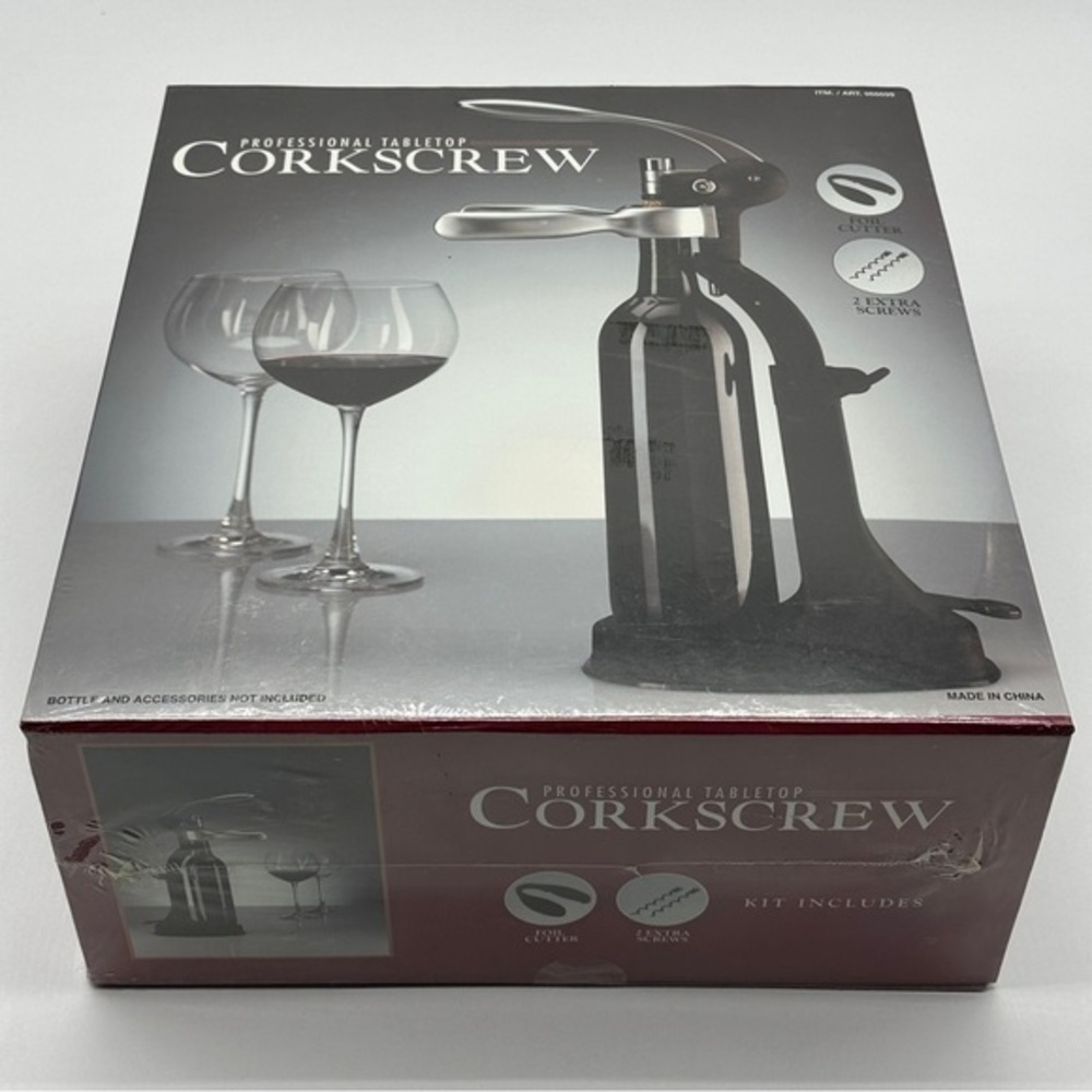 Professional Tabletop Corkscrew Wine Bottle Opener Large Box New & Sealed